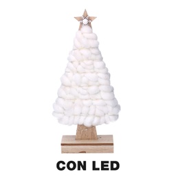 [V6317300000] Albero legno tessuto led bianco cm15x5h33