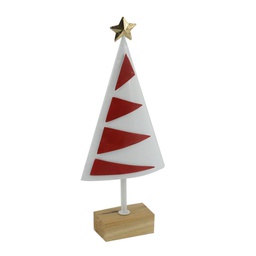 [V6079020000] Albero metallo bianco rosso cm15x6h34
