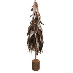 [V6133960000] Albero piume con vaso marrone cmø8-20h70
