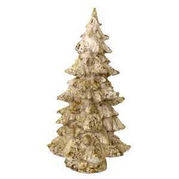 [V6327100000] Albero resina bianco glitter oro cm ø20h39