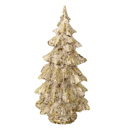 [V6327110000] Albero resina bianco glitter oro cm ø24h46