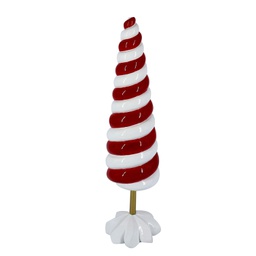 [V6194070000] Albero resina bianco rosso cm ø11,5h42,3