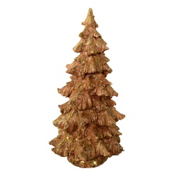 [V6327080000] Albero resina rosa glitter oro cm ø24h46