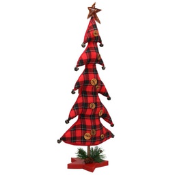 [V6130280000] Albero tessuto rosso nero cm25x14h60