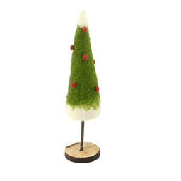 [V6090580000] Albero tessuto verde con palline cmø8h35