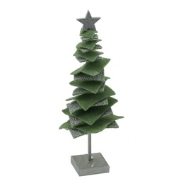 [V6089830000] Albero tessuto verde e argento cmø19h47