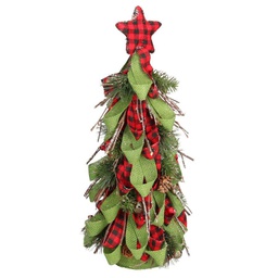 [V6122510000] Albero tessuto verde rosso cmø18h43