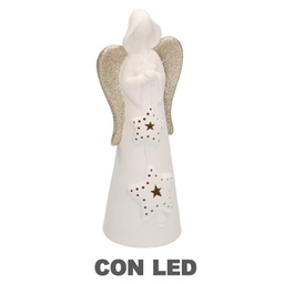 [V6137320000] Angelo ceramica bianco oro con led ø10,5h27,5