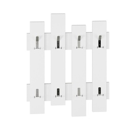 [FZ96989] Appendiabiti a muro bianco con 8 ganci Wave 64xh.81 cm(WAVEBI)