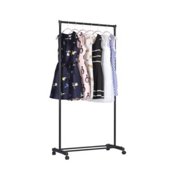 [1933330] Appendiabiti nero con rotelle portatile cm 78.5 x 41 x 165 h