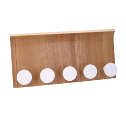 [V5962440000] Appendino legno 5 posti marrone cm35x5x17