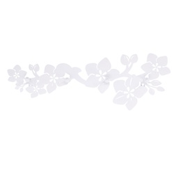 [V6453510000] Appendino metallo 4 posti fiori bianco cm 60x20