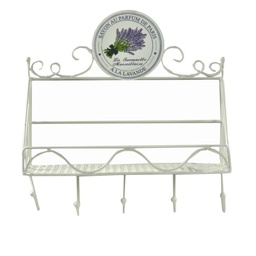 [V6214580000] Appendino metallo lavanda 5 posti con mensola cm 37