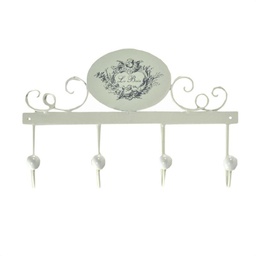 [V6214410000] Appendino metallo le bain 4 posti decoro ovale cm 34x23x7