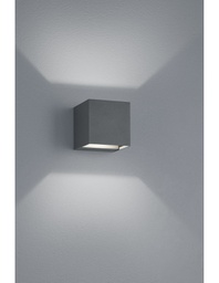 [TRIO226860242] Applique Cubo Antracite Doppia Luce Led Adaja IP54 Trio Lighting