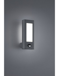 [TRIO221669242] Applique Da Esterno Rhine Led IP54 Antracite Con Sensore Di Movimento H28 cm Trio Lighting