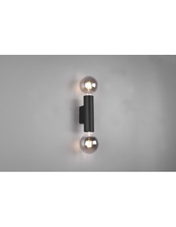 [TRIOR20182032] Applique Doppia Emissione 2xE27 Vannes Nero H18 cm Trio Lighting