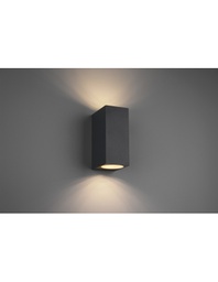 [TRIO204269242] Applique Doppia Luce Led Squadrata Roya Antracite H15 cm IP44 Trio Lighting