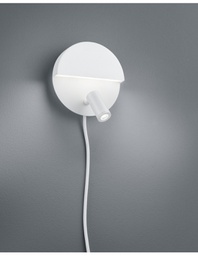 [TRIO222370231] Applique Moderna Doppia Emissione Mario Bianco Con Faretto Orientabile Trio Lighting