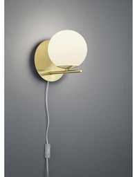 [TRIO202000108] Applique Sfera Vetro Bianco Ottone 1xE14 Pure Trio Lighting