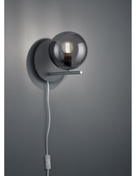 [TRIO202000142] Applique Sfera Vetro Fumé Antracite 1xE14 Pure Trio Lighting
