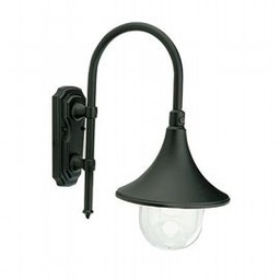 [SOV347/06] Applique in alluminio pressofuso con diffusore trasparente - Altezza max lampada 150mm - Potenza massima 60W nero