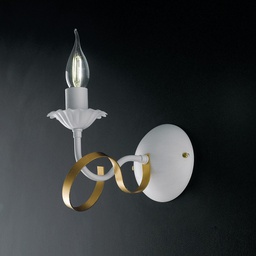 [BL139-AP1-BO] Applique in ferro Bianco shabby Oro una luce 22x h18 cm