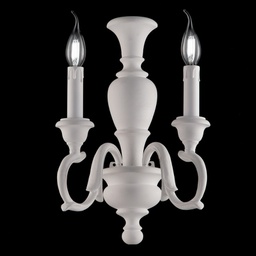 [BL172-AP2-BCO] Applique in legno Bianco Shabby due luci 25x h40 cm