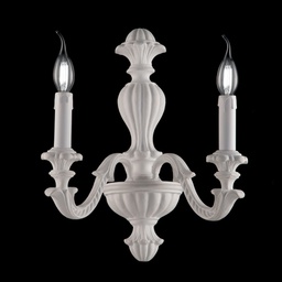[BL180-AP2-BCO] Applique in legno Bianco shabby due luci 31x h40 cm