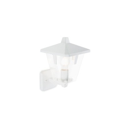 [SOV134/02] Applique in pressofusione di alluminio bianco diffusore in termoplastico trasparente. h. 29 cm