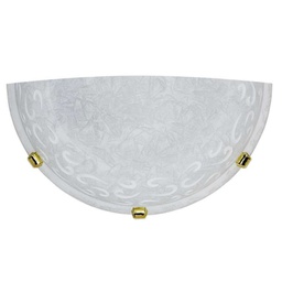 [ASIA/AP BI] Applique in vetro screpolato bianco con ganci in oro diam. 30 xh.15 cm