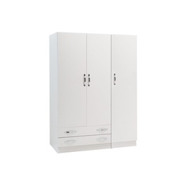 [A10022] Armadio 3 ante con cassettiera Bianco Frassinato Cm 135x52xH 210