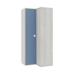 [FZ98615] Armadio 98x96x223h angolare bianco consumato celeste