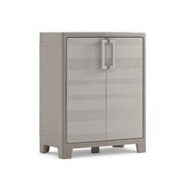 [KIS0055] Armadio basso in resina due ante tre ripiani Beige GULLIVER 80x44x h100 cm