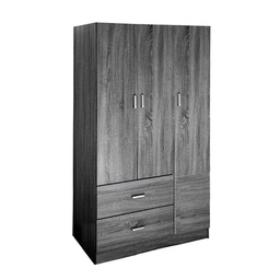 [GIC738050] (2c) Armadio camera grigio tre ante con due cassetti cm 90 x 42 x 180 h
