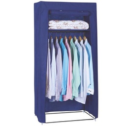 [19980201] Armadio in tessuto TNT guardaroba appendiabiti con ripiano 70x46x148cm blu