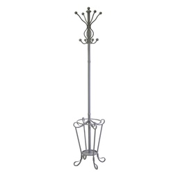 [V4214500000] Attaccapanni a stelo metallo grigio conportaombrelli tondo cm ø40h180