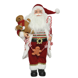 [20035939] Babbo Natale con pan di zenzero e bastoncini H 30