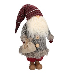 [V6132580000] Babbo Natale tessuto grigio cm 21x22h53