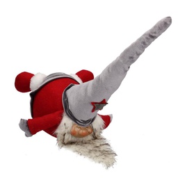 [V6139290000] Babbo Natale tessuto rosso grigio cm 29x16h44