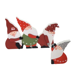 [V6329470000] Babbo natale legno rosso cm12,8x5h8,5