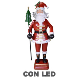 [V6159840000] Babbo natale metallo led rosso cm40x30h135