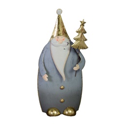 [V6197530000] Babbo natale metallo oro grigio cm10x5h21