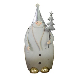 [V6197500000] Babbo natale metallo oro grigio cm9x5h21