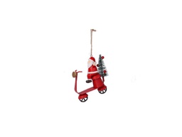 [V6156590000] Babbo natale metallo su vespa rosso cm12x12x5