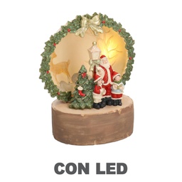 [V6129370000] Babbo natale resina Led cm15x12h17