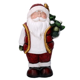 [V6159990000] Babbo natale resina con albero rosso cm28x18h42,5