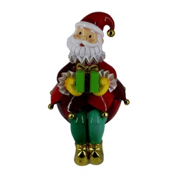 [V6194310000] Babbo natale resina seduto rosso cm19,5x18,6h32,1