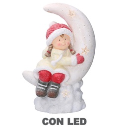 [V6152210000] Bambina plastica luna led bianco cm36,5x21h52