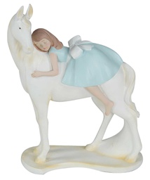 [V9153750000] Bambina su cavallo oc-1704 cm. 20 x 9 h25